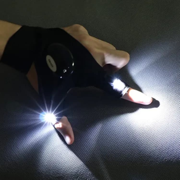 Рыбацкие перчатки с LED фонариком