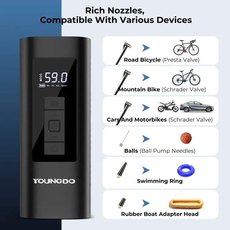 Портативный насос YOUNGDO для шин