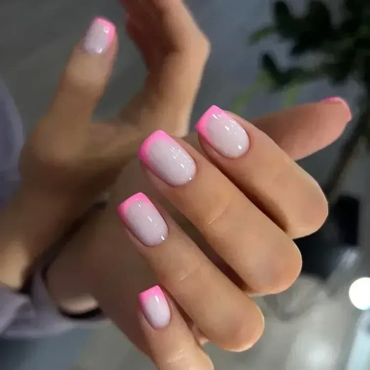 Белые накладные ногти френч Qsezeny