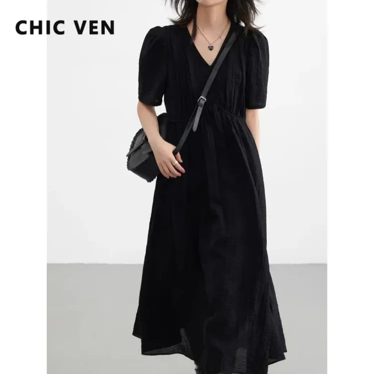 Черное женское платье CHIC VEN