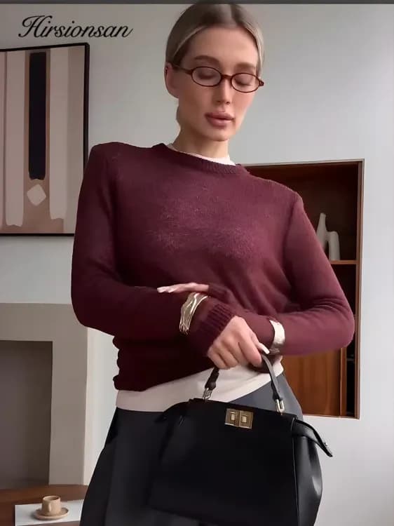 Женский ажурный свитер Hirsionsan яркий