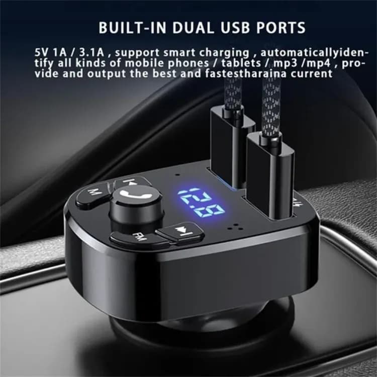 Автомобильный FM-трансмиттер Bluetooth зарядка