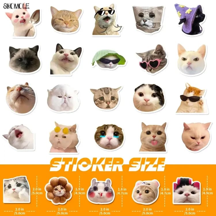 Детские наклейки котики SIKOMOLE