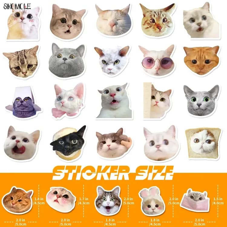 Детские наклейки котики SIKOMOLE