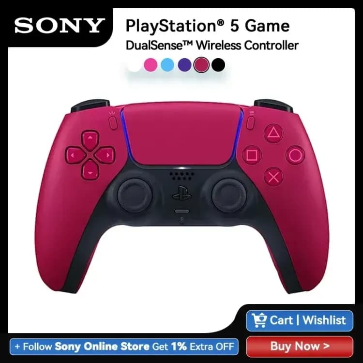 Красный геймпад Sony DualSense PS5