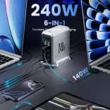 Миниатюра Настольное зарядное устройство GaN 240W