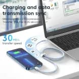 Миниатюра Силиконовый кабель KUULAA USB-C Lightning