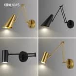 Миниатюра Сенсорный настенный светильник KINLAMS черный/золото