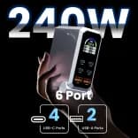 Миниатюра Настольное зарядное устройство GaN 240W
