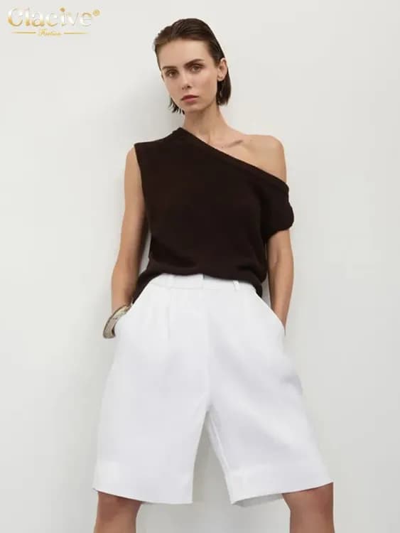 Белые хлопковые шорты Clacive