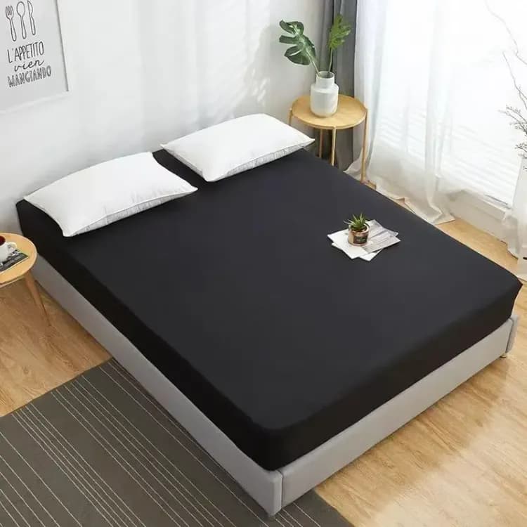 Черная хлопковая простыня саржа UU404