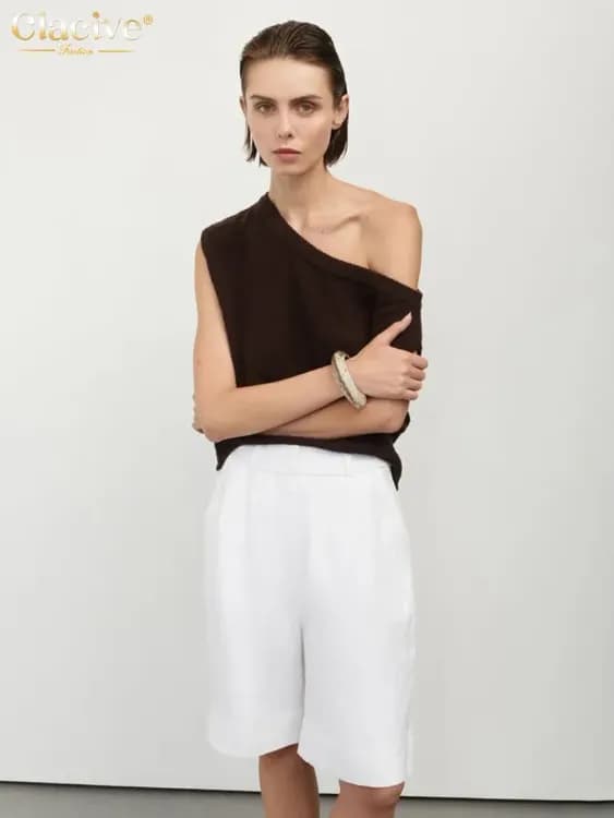 Белые хлопковые шорты Clacive