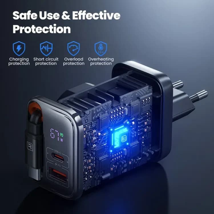 Сетевое зарядное Toocki GaN 67W