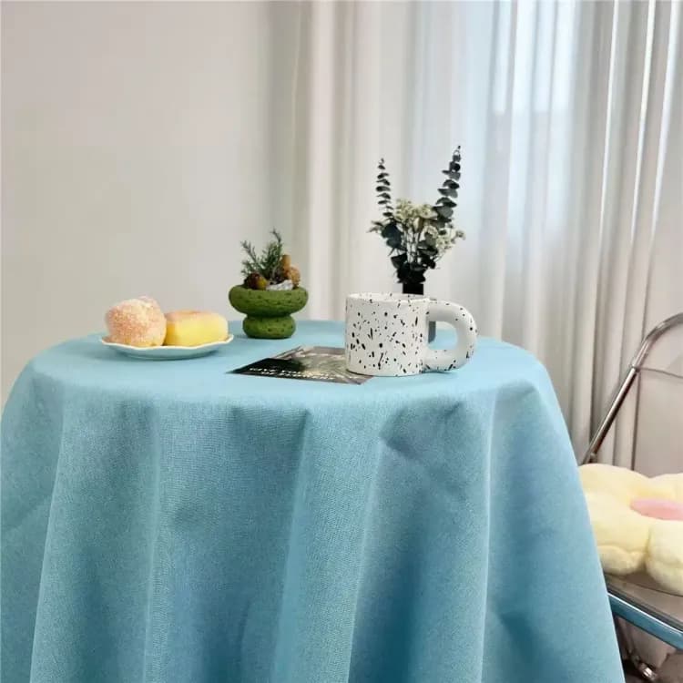 Однотонная скатерть хлопок лен скандинавская