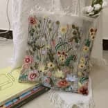 Миниатюра Сетчатая сумка тоут вышивка цветы