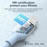 Миниатюра Силиконовый кабель KUULAA USB-C Lightning