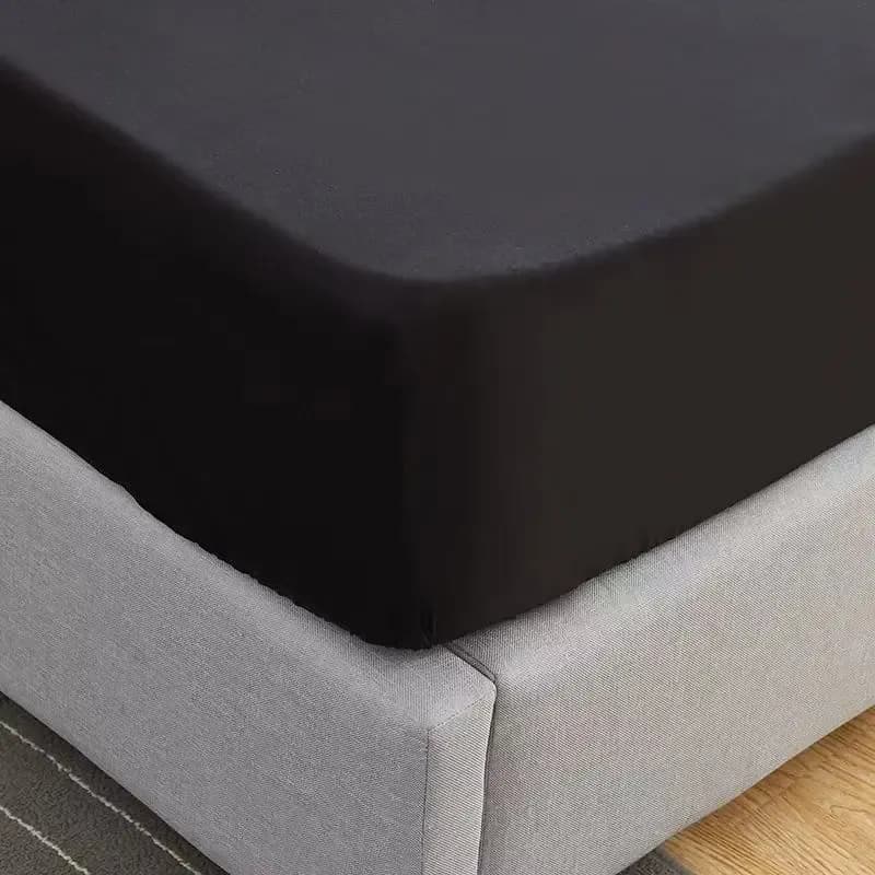 Черная хлопковая простыня саржа UU404