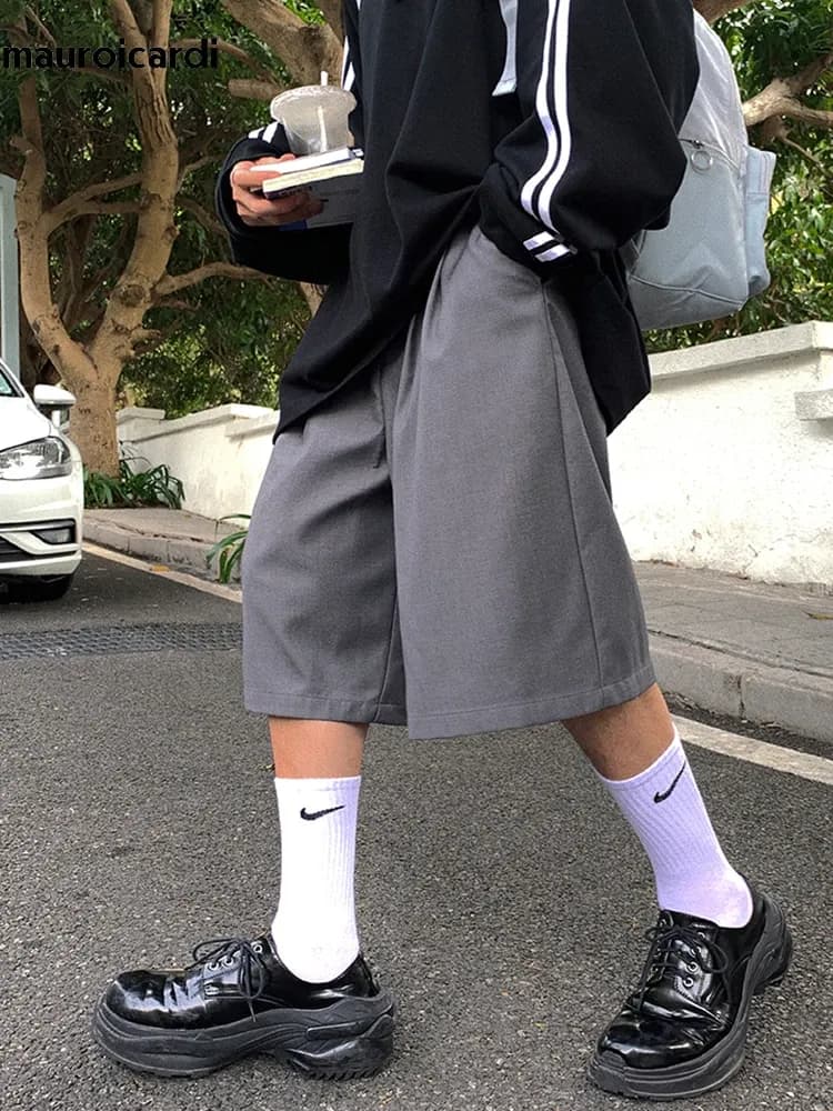 Серые мужские шорты Mauroicardi свободные