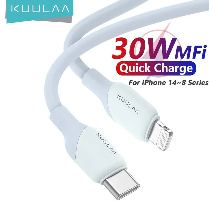 Силиконовый кабель KUULAA USB-C Lightning