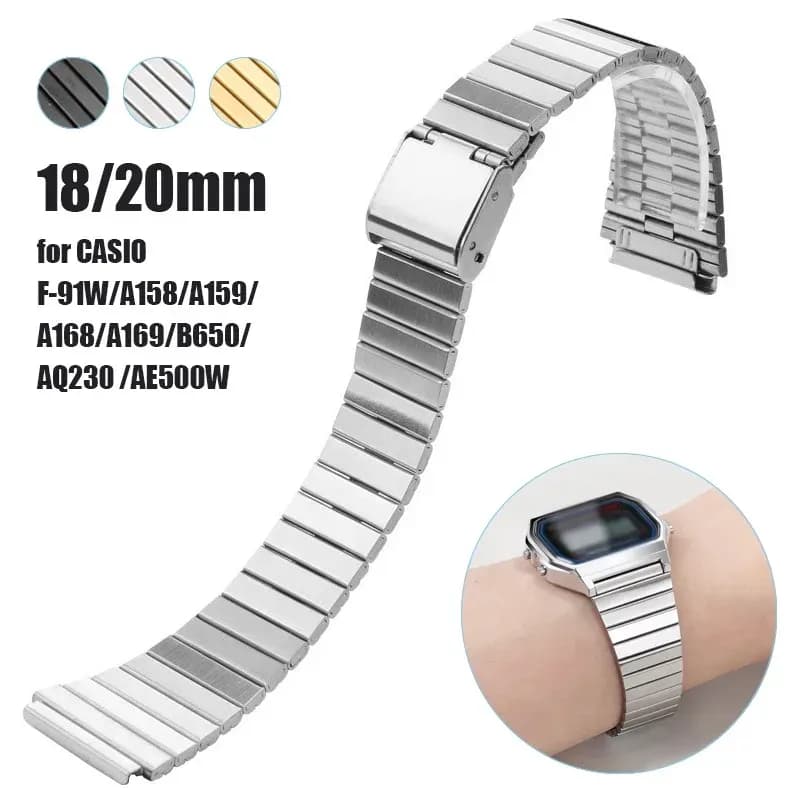 Стальной ремешок для часов CASIO 18мм