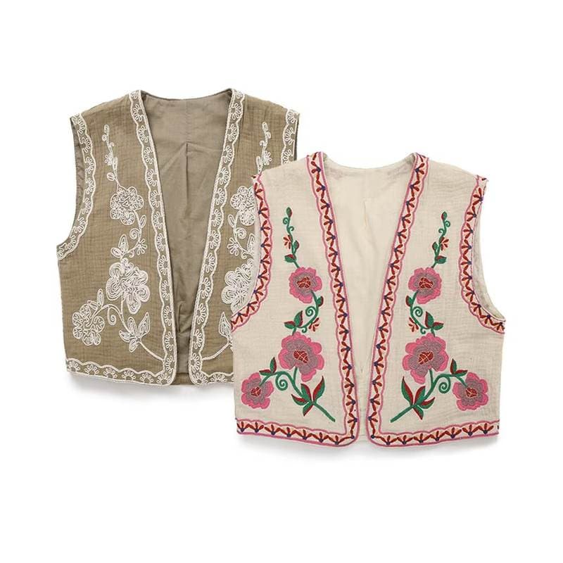 Женский хлопковый жилет Tangada вышивка