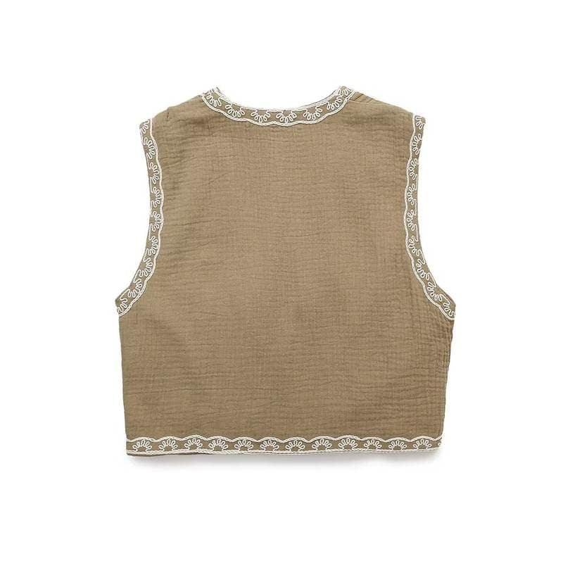 Женский хлопковый жилет Tangada вышивка