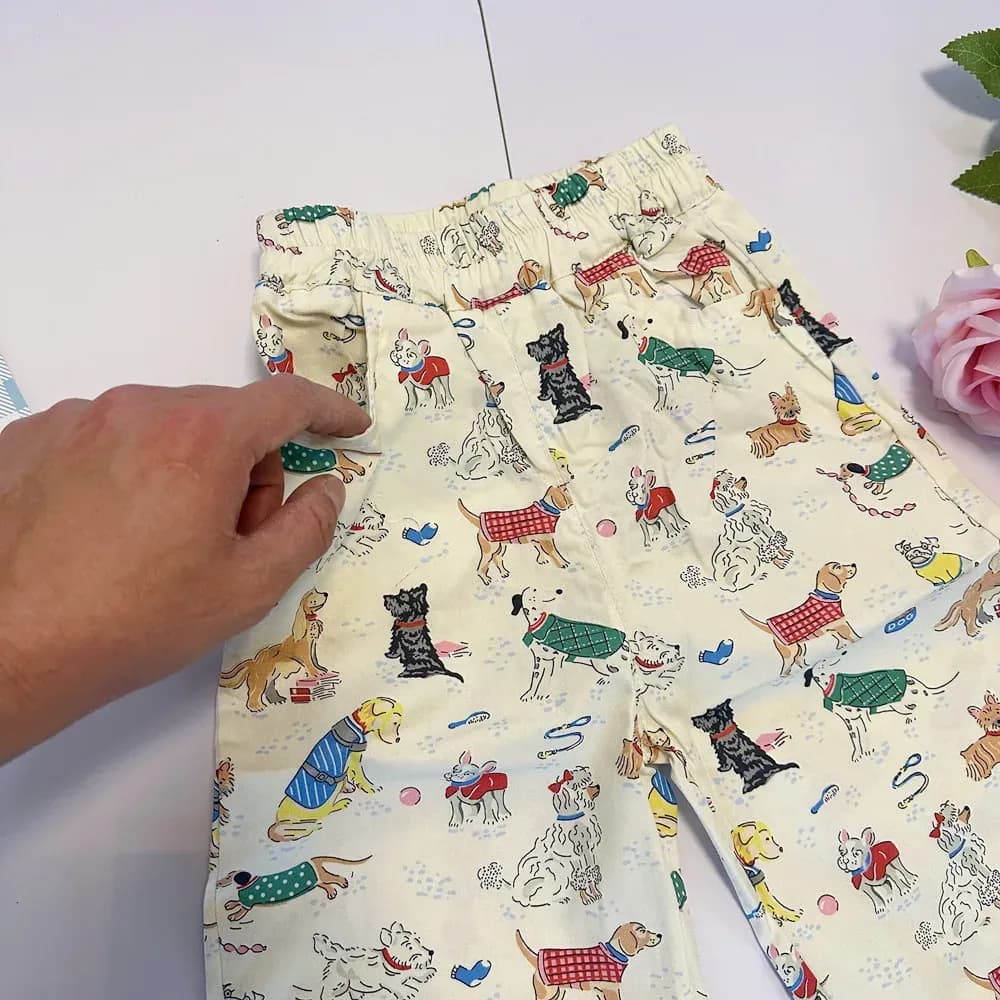 Детские хлопковые штаны с собаками