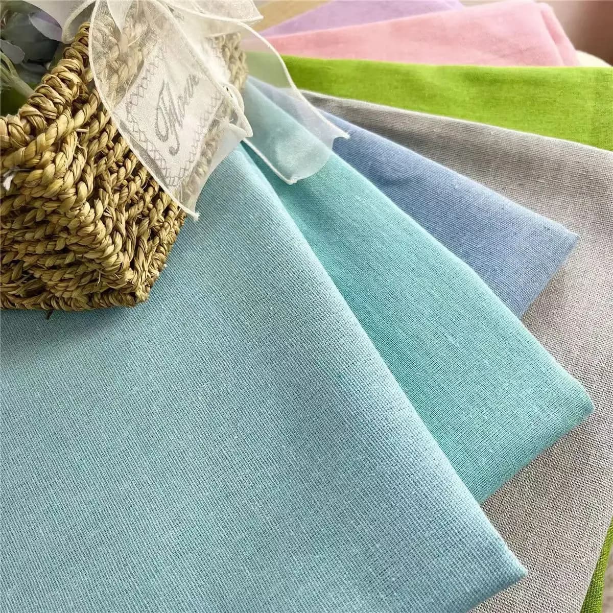 Однотонная скатерть хлопок лен скандинавская