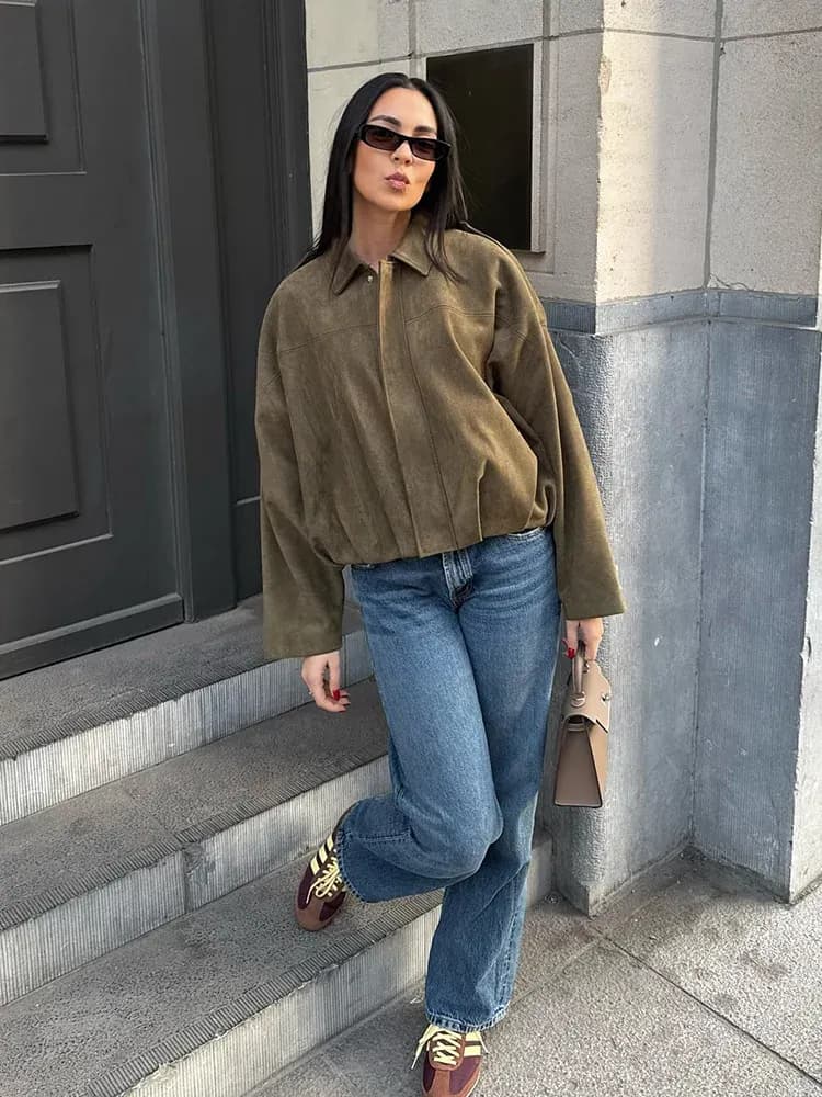 Женская замшевая куртка TRAFZA весна