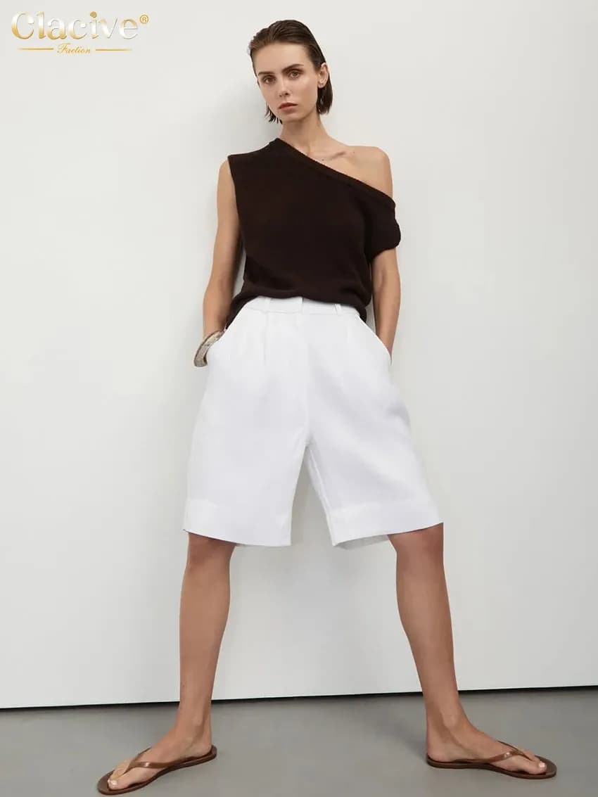 Белые хлопковые шорты Clacive