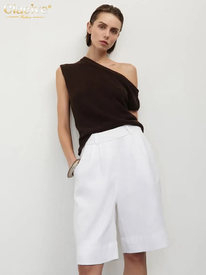 Белые хлопковые шорты Clacive